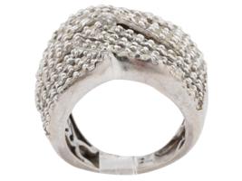 VINTAGE 925 STERLING SILVER DIAMOND RING