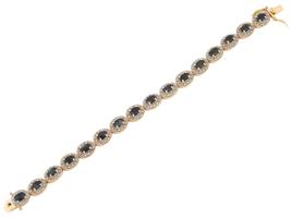 VINTAGE SILVER TENNIS BRACELET WITH NATURAL SAPPHIRES