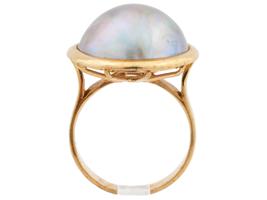 VINTAGE 14K GOLD RING WITH A PEARL