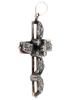 VINTAGE 10K SILVER ROSE CUT DIAMOND CROSS PENDANT PIC-1