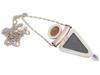 AURORA PATTI MODERNIST STERLING SILVER JADE NECKLACE PIC-3