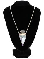 AURORA PATTI MODERNIST STERLING SILVER JADE NECKLACE