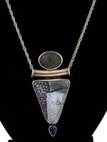 AURORA PATTI MODERNIST STERLING SILVER JADE NECKLACE