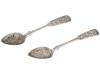 PAIR OF RUSSIAN 84 SILVER SPOONS WITH ENGRAVED DECOR PIC-0