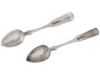 PAIR OF RUSSIAN 84 SILVER SPOONS WITH ENGRAVED DECOR PIC-2