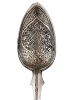 PAIR OF RUSSIAN 84 SILVER SPOONS WITH ENGRAVED DECOR