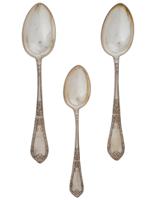 TRIO OF RUSSIAN 84 SILVER SPOONS