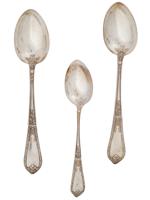 TRIO OF RUSSIAN 84 SILVER SPOONS