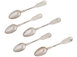 RUSSIAN 84 SILVER SPOONS WITH ENGRAVED INITIALS