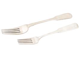 RUSSIAN SILVER TABLE SPOONS AND DINNER FORKS SET