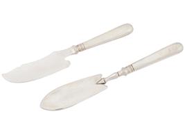 RUSSIAN SILVER STEAK FORKS AND SERVING CUTLERY SET