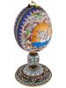 RUSSIAN GILT SILVER ENAMEL ROCK CRYSTAL EGG CASKET PIC-4