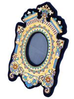 RUSSIAN GILT SILVER ENAMEL STANDING PICTURE FRAME