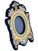 RUSSIAN GILT SILVER ENAMEL STANDING PICTURE FRAME