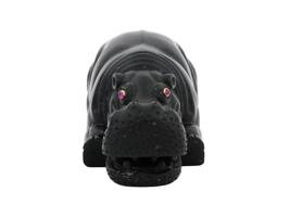 RUSSIAN CARVED BLACK JADE FIGURINE OF A HIPPO