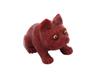 RUSSIAN CARVED RED JASPER FIGURINE OF A BULLDOG PIC-0