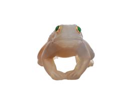 RUSSIAN CARVED AGATE GEMSTONE FIGURINE OF A FROG