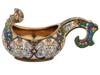 LARGE RUSSIAN SILVER GILT CLOISONNE ENAMEL KOVSH PIC-0