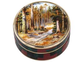 RUSSIAN SILVER ENAMEL GEMSTONE MOSAIC TRINKET BOX