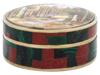 RUSSIAN SILVER ENAMEL GEMSTONE MOSAIC TRINKET BOX PIC-1