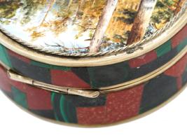 RUSSIAN SILVER ENAMEL GEMSTONE MOSAIC TRINKET BOX