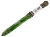 RUSSIAN 88 GILT SILVER ENAMEL JADE LETTER OPENER KNIFE PIC-1