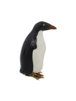 RUSSIAN CARVED JADE SILVER GEMSTONE PENGUIN FIGURINE