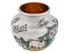 RUSSIAN 88 SILVER ENAMEL PIG SCENE VASE PIC-1