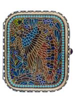 RUSSIAN 84 SILVER ENAMEL GEMSTONE LOCK CIGARETTE CASE