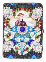 RUSSIAN 88 SILVER ENAMEL GEMSTONE LOCK CIGARETTE CASE