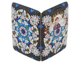 RUSSIAN 88 SILVER ENAMEL GEMSTONE LOCK CIGARETTE CASE