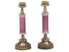 RUSSIAN 88 SILVER GUILLOCHE ENAMEL CANDLESTICKS PIC-1