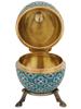 LARGE RUSSIAN SILVER GILT CLOISONNE ENAMEL EGG BOX PIC-3