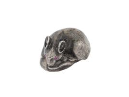 RUSSIAN SILVER FIGURINE OF A MOUSE WITH AMETHYST EYES