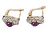 RUSSIAN 14K GOLD RUBY DIAMOND CLUSTER EARRINGS PIC-3