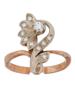 RUSSIAN SOVIET ERA 14K GOLD DIAMOND FLOWER RING PIC-0