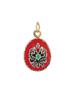 RUSSIAN SILVER ENAMEL EGG PENDANT WITH IMPERIAL EAGLE PIC-0