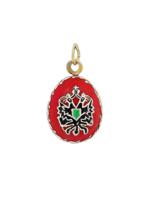 RUSSIAN SILVER ENAMEL EGG PENDANT WITH IMPERIAL EAGLE