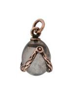 RUSSIAN 14K GOLD SMOKY QUARTZ EASTER EGG PENDANT