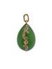 RUSSIAN 56 GOLD DIAMONDS AND JADE EGG PENDANT PIC-2