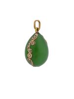 RUSSIAN 56 GOLD DIAMONDS AND JADE EGG PENDANT