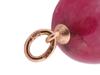 RUSSIAN 14K GOLD MOUNTED RHODONITE EGG PENDANT PIC-2