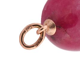 RUSSIAN 14K GOLD MOUNTED RHODONITE EGG PENDANT