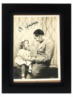 SIGNED NAZI GERMAN PHOTO OF DR GOEBBELS W DAUGHTER