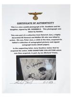 SIGNED NAZI GERMAN PHOTO OF DR GOEBBELS W DAUGHTER