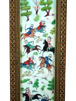 PERSIAN SURATGARI PAINTING IN MARQUETRY KHATAM FRAME