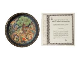 RUSSIAN PALEKH PORCELAIN PLATES WITH CERTIFICATES