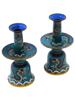 ANTIQUE CHINESE QING CLOISONNE ENAMEL CANDLE HOLDERS PIC-0