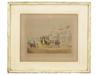 ANTIQUE COLORED ETCHING COACH SCENE BY JAMES POLLARD PIC-0