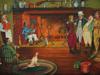 MID CENTURY AMERICAN CHRISTMAS FOLK PAINTING PIC-1